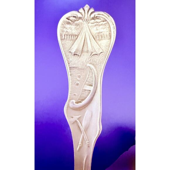 Historical SOUVENIR SPOON Jacksonville Florida STERLING SILVER Alligator Palm - Picture 7 of 10